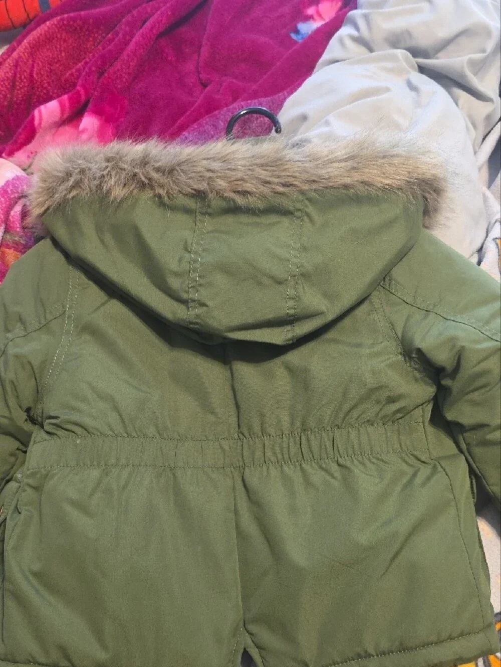 Carter's Olive Green Kids Parka with Faux-Fur Trim Hood
